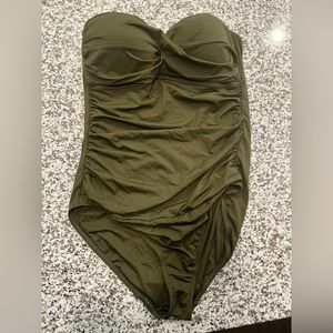 Anne Coke Size 12 Dark Green Swimsuit